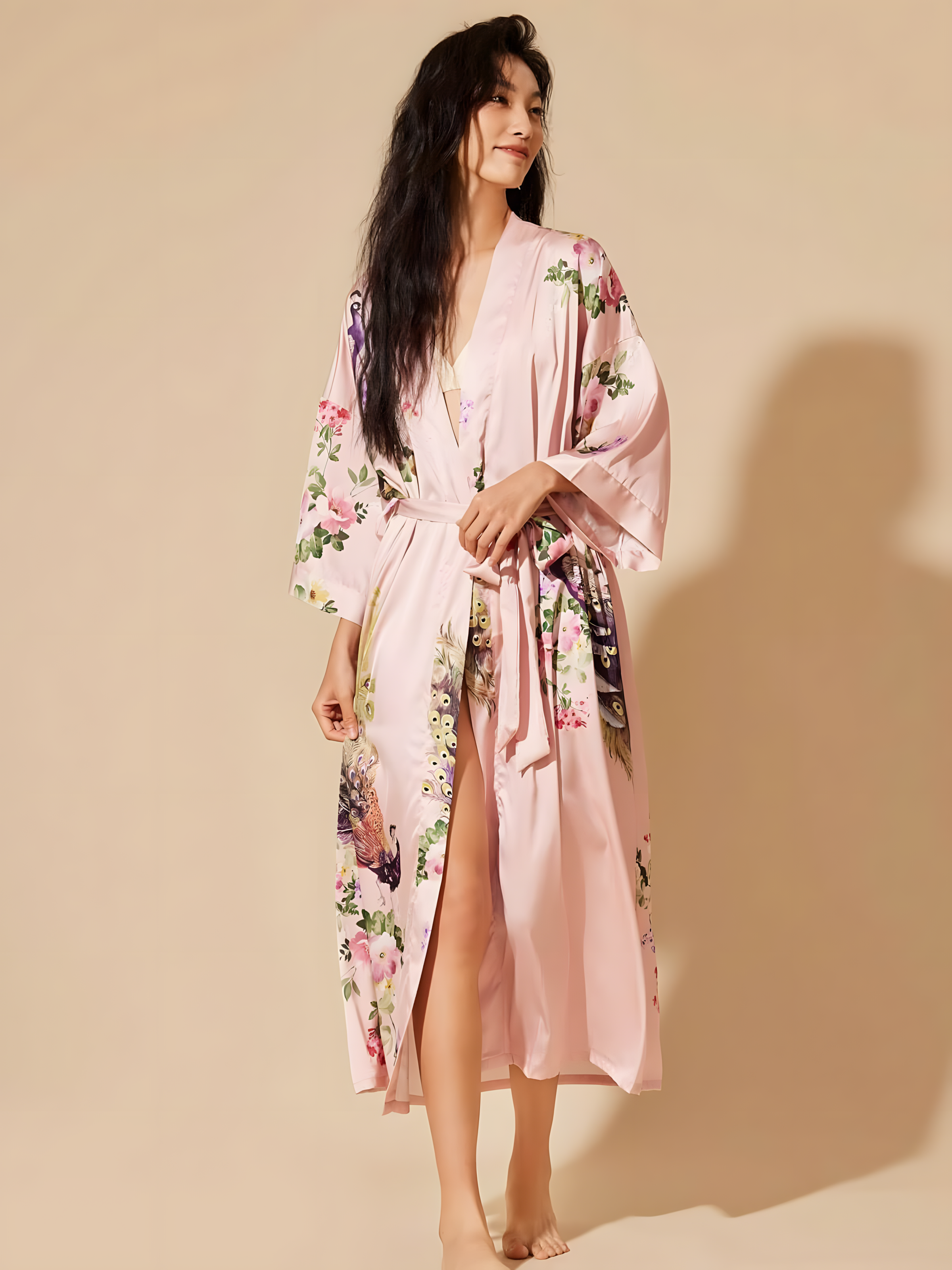 Kimono Rosa Pavo Real